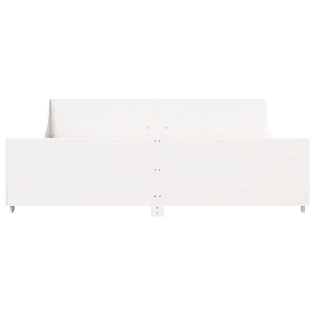 sengeramme uden madras 200x200 cm massivt fyrretræ hvid
