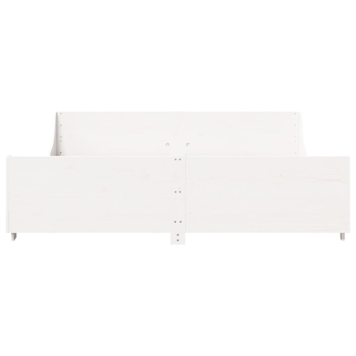 sengeramme uden madras 200x200 cm massivt fyrretræ hvid