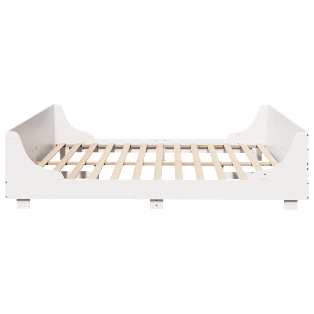 sengeramme uden madras 200x200 cm massivt fyrretræ hvid