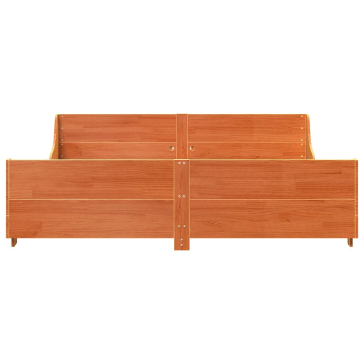 sengeramme uden madras 200x200 cm massivt fyrretræ gyldenbrun