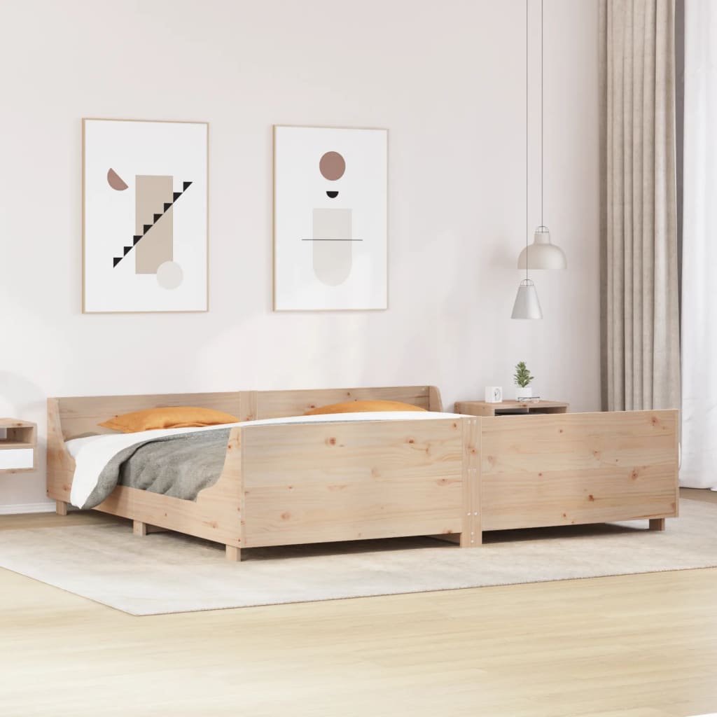 sengeramme uden madras 180x200 cm massivt fyrretræ