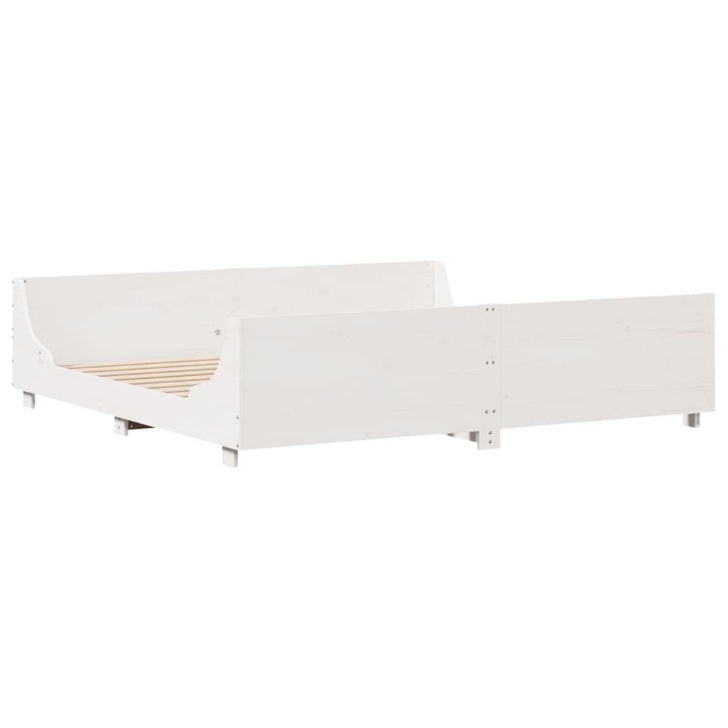 sengeramme uden madras 180x200 cm massivt fyrretræ hvid