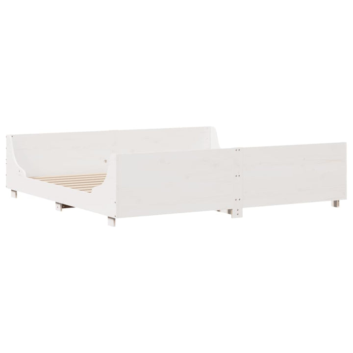 sengeramme uden madras 180x200 cm massivt fyrretræ hvid