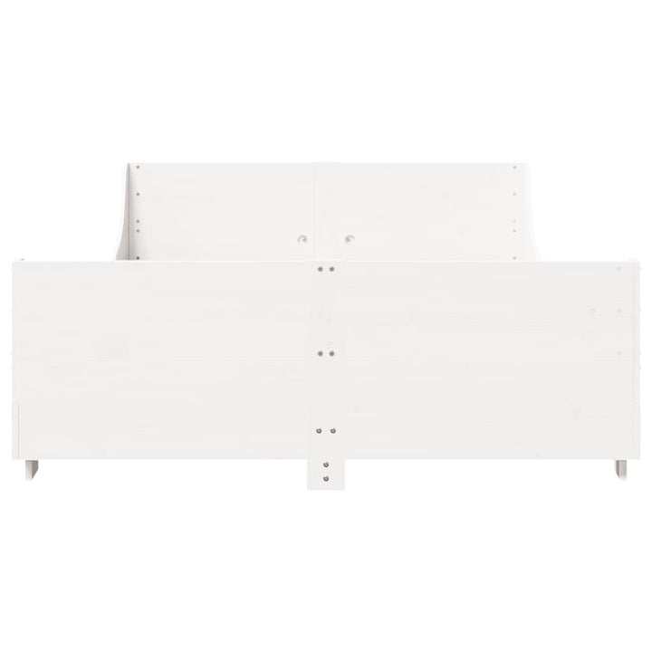 sengeramme uden madras 160x200 cm massivt fyrretræ hvid