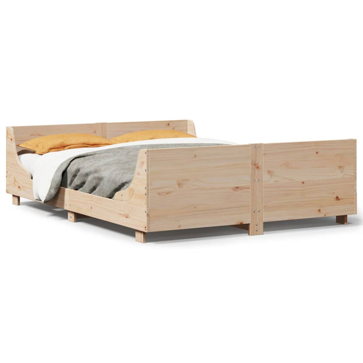 sengeramme uden madras 150x200 cm massivt fyrretræ