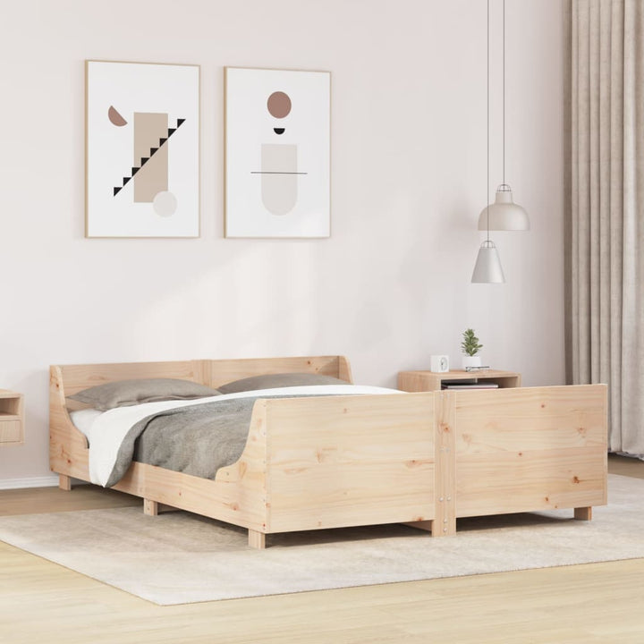 sengeramme uden madras 150x200 cm massivt fyrretræ