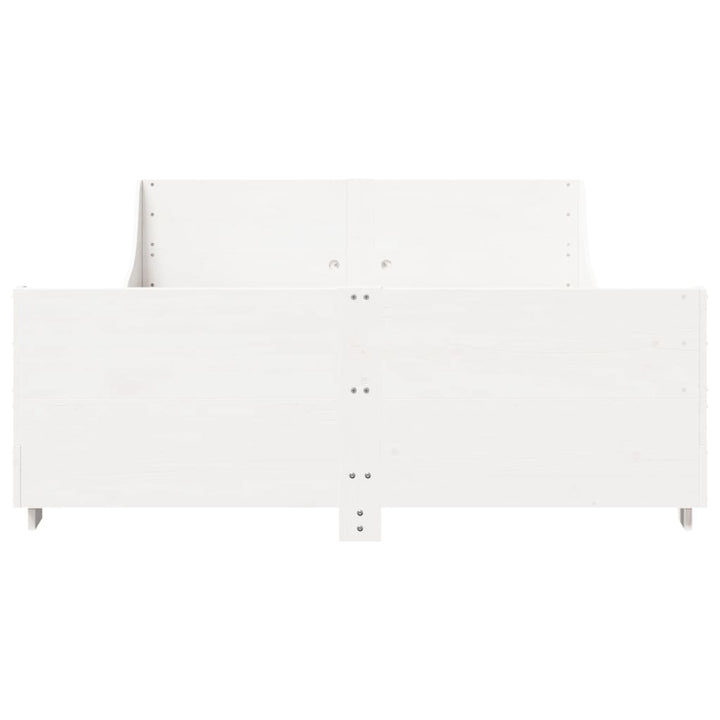 sengeramme uden madras 150x200 cm massivt fyrretræ hvid
