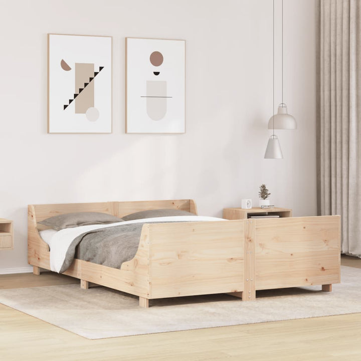 sengeramme uden madras 140x200 cm massivt fyrretræ