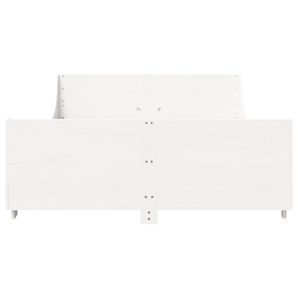 sengeramme uden madras 140x200 cm massivt fyrretræ hvid