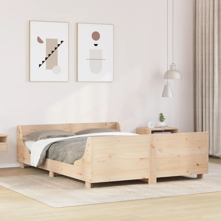 sengeramme uden madras 135x190 cm massivt fyrretræ hvid