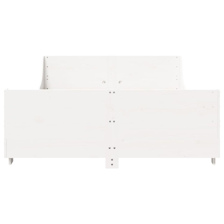 sengeramme uden madras 135x190 cm massivt fyrretræ hvid