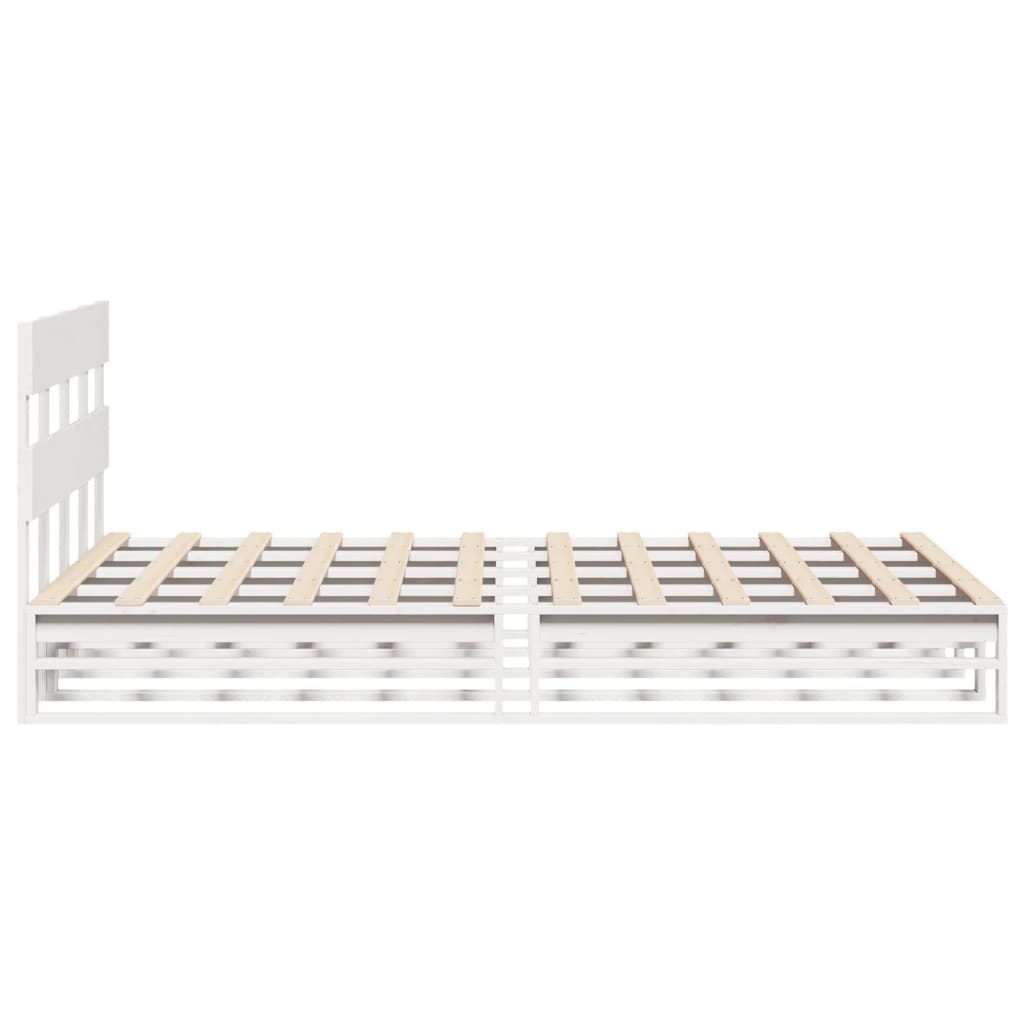 sengeramme uden madras 150x200 cm massivt fyrretræ hvid