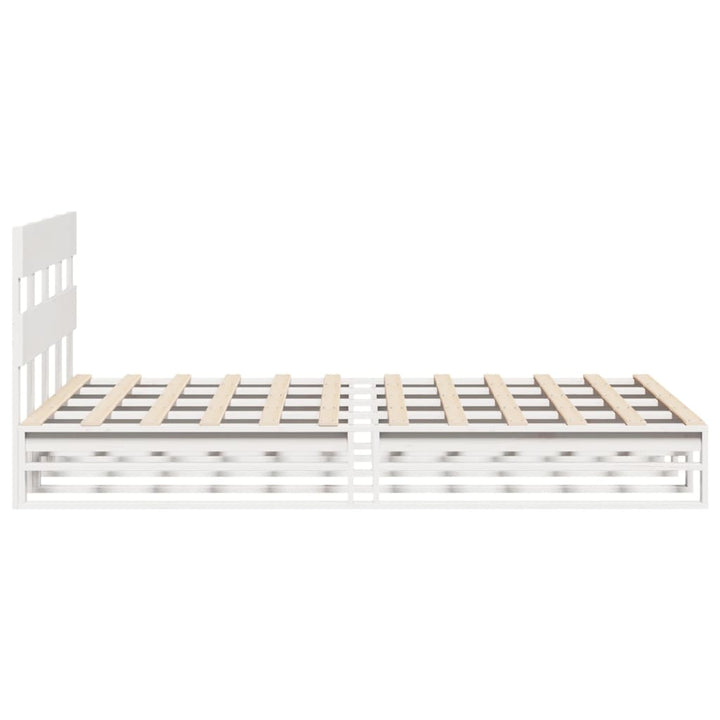 sengeramme uden madras 150x200 cm massivt fyrretræ hvid