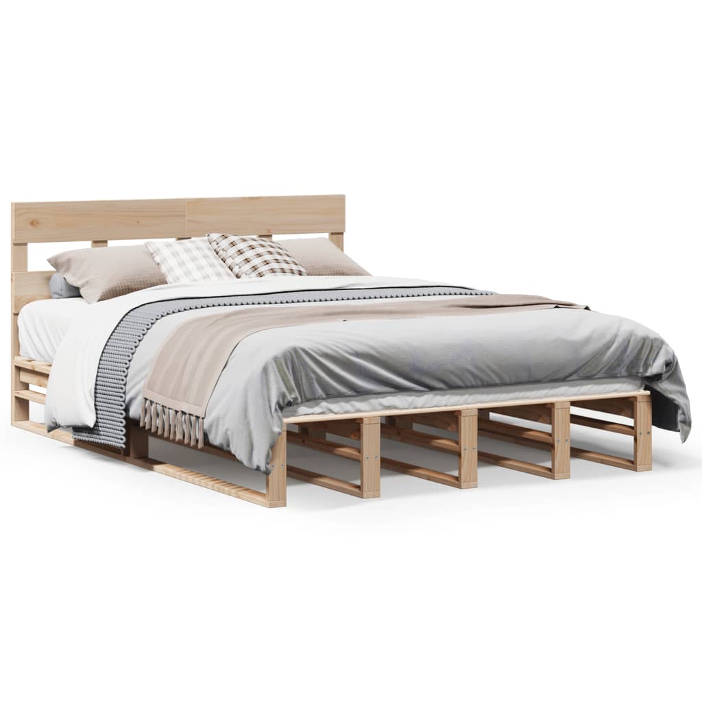sengeramme uden madras 160x200 cm massivt fyrretræ