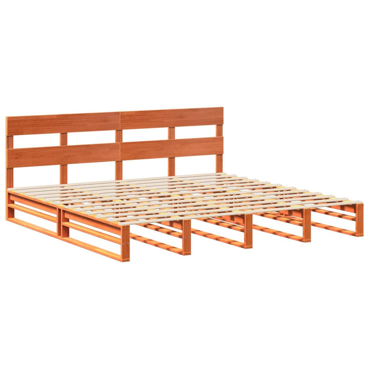sengeramme uden madras 180x200 cm massivt fyrretræ gyldenbrun