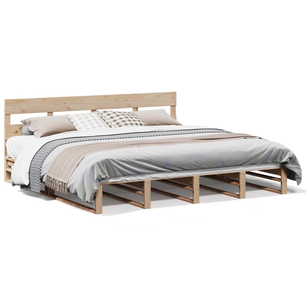 sengeramme uden madras 200x200 cm massivt fyrretræ