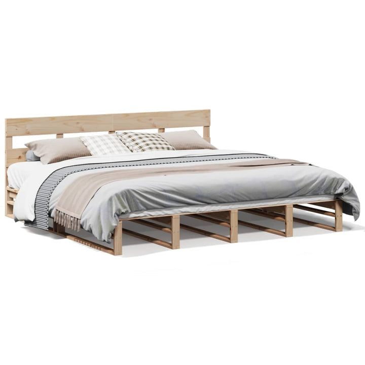 sengeramme uden madras 200x200 cm massivt fyrretræ