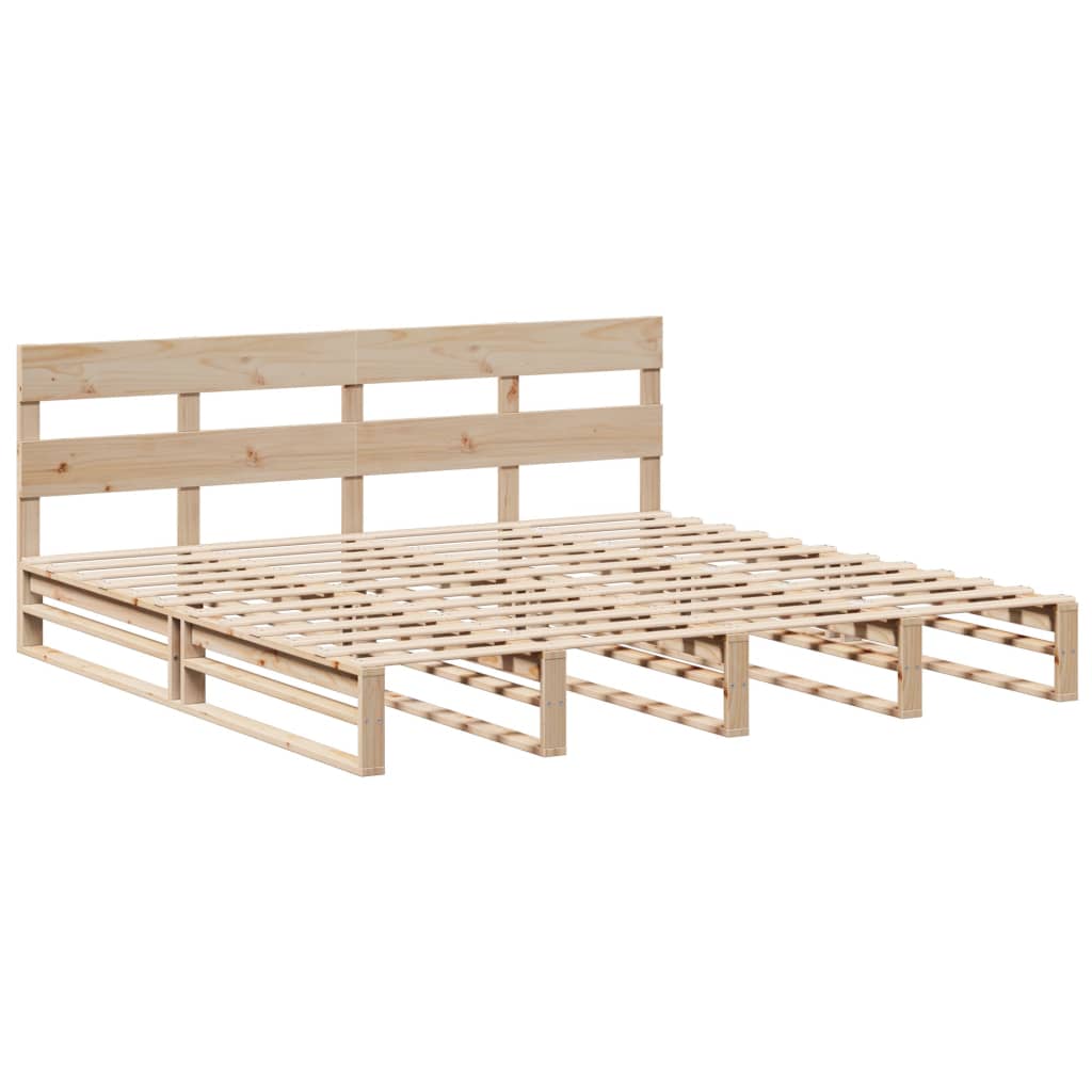 sengeramme uden madras 200x200 cm massivt fyrretræ