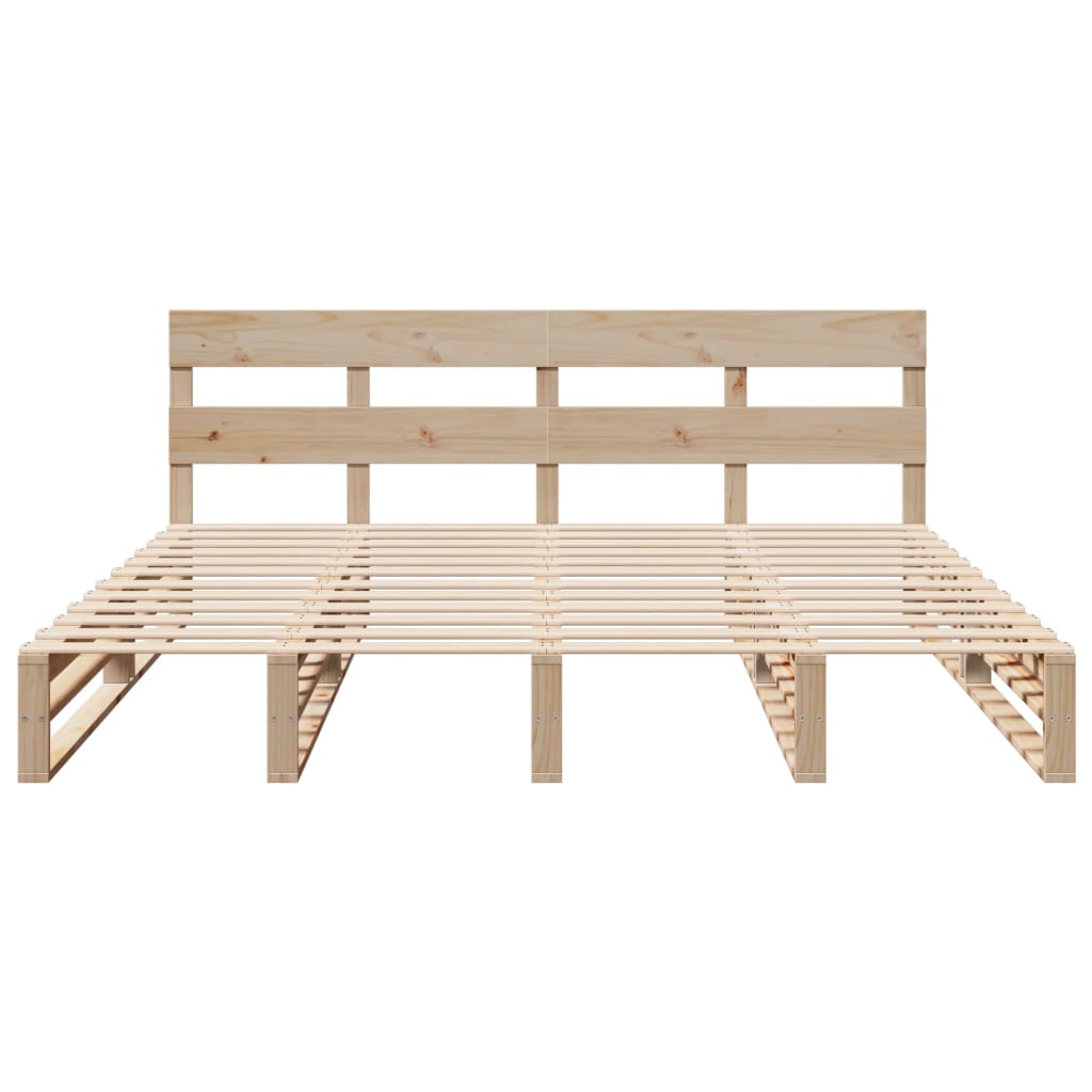sengeramme uden madras 200x200 cm massivt fyrretræ