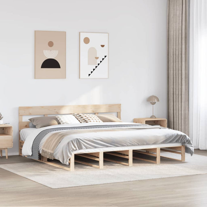 sengeramme uden madras 200x200 cm massivt fyrretræ