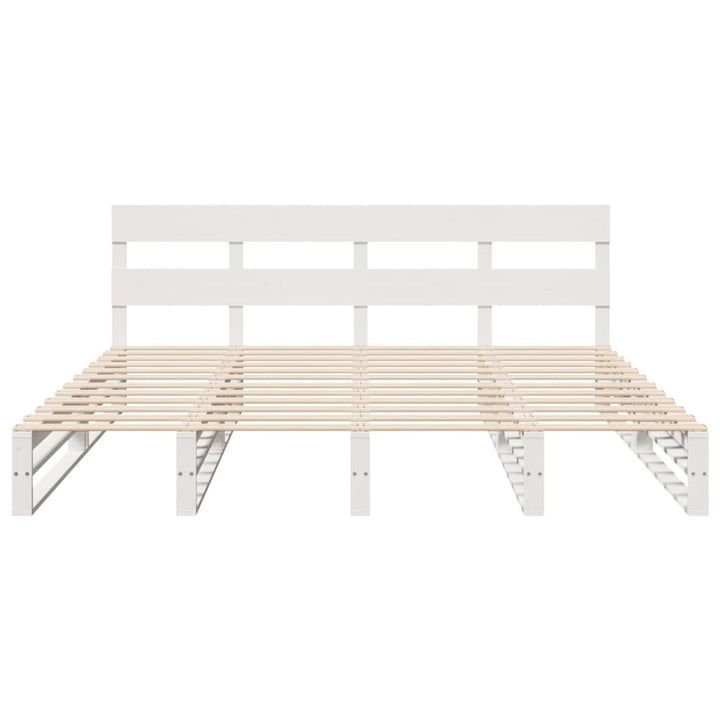 sengeramme uden madras 200x200 cm massivt fyrretræ hvid