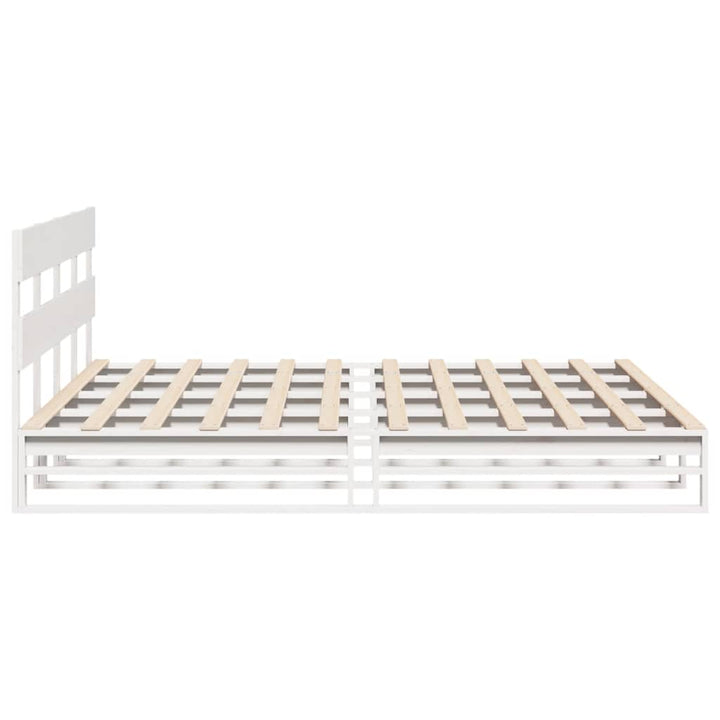 sengeramme uden madras 200x200 cm massivt fyrretræ hvid