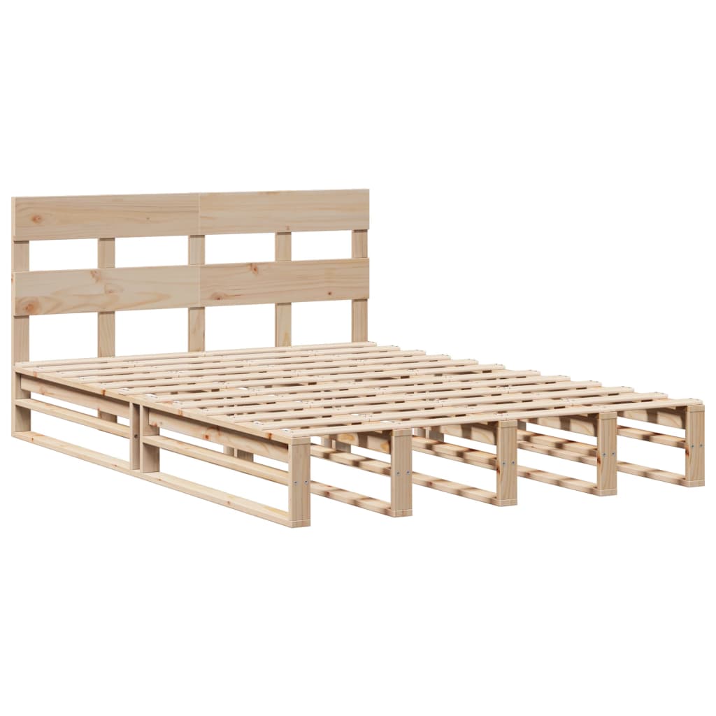sengeramme uden madras 140x190 cm massivt fyrretræ