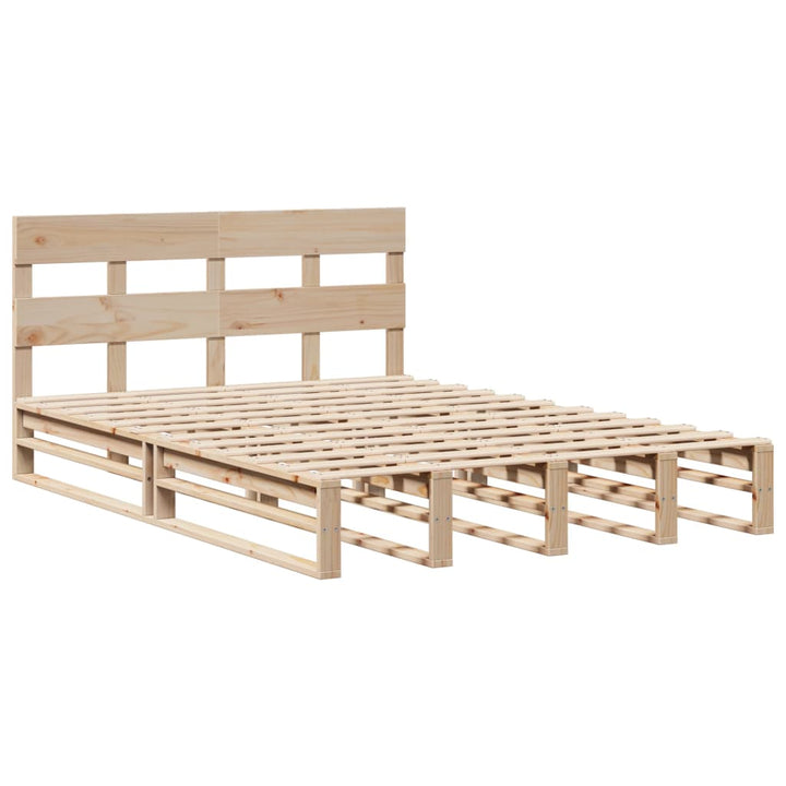 sengeramme uden madras 140x190 cm massivt fyrretræ