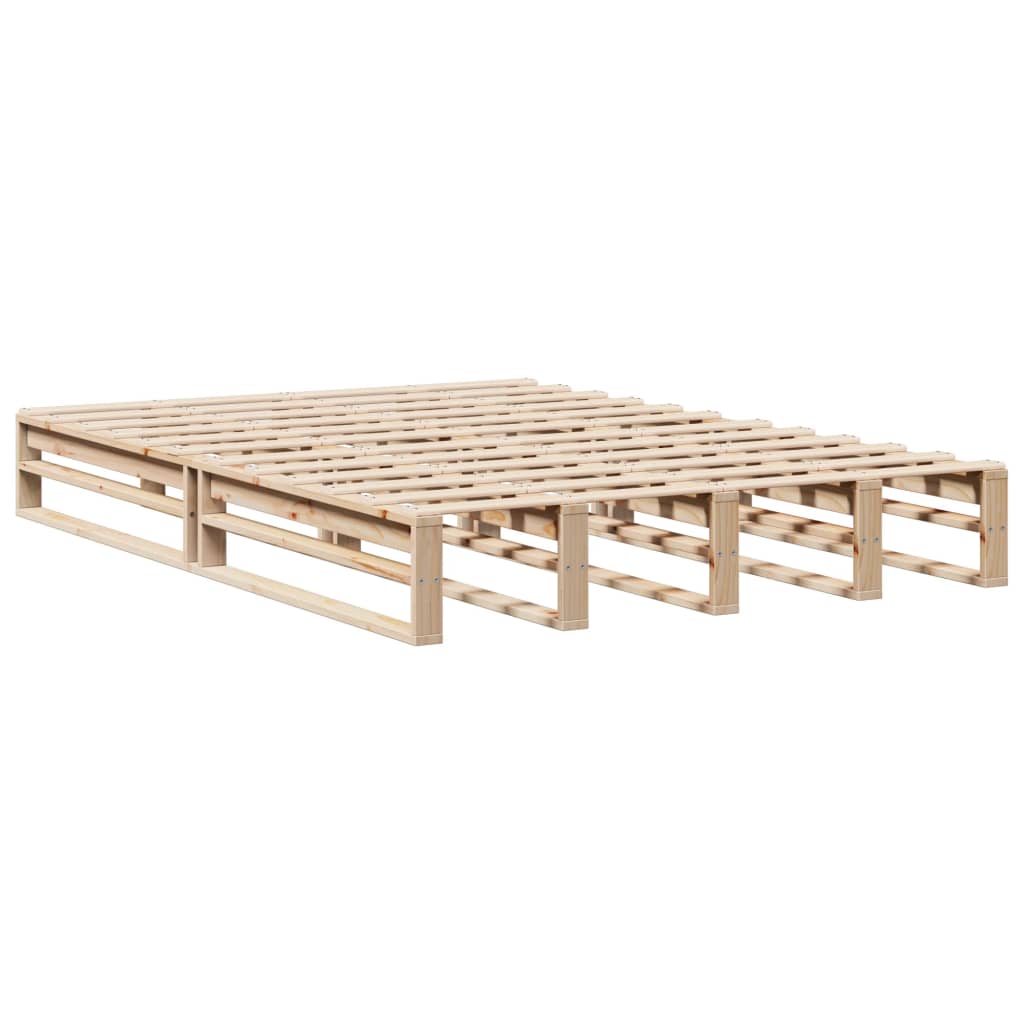 sengeramme uden madras 140x190 cm massivt fyrretræ
