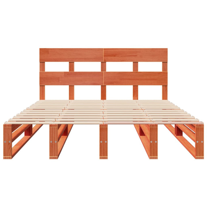sengeramme uden madras 140x190 cm massivt fyrretræ gyldenbrun