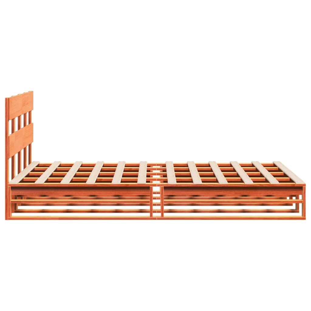sengeramme uden madras 140x190 cm massivt fyrretræ gyldenbrun