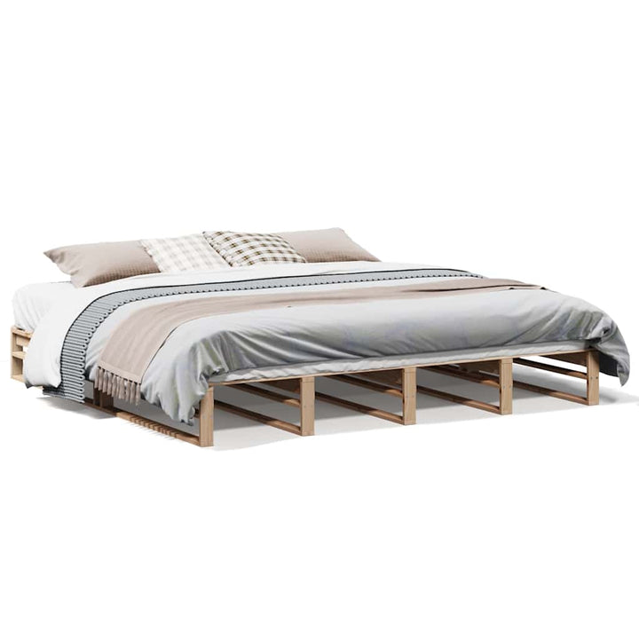 sengeramme uden madras 200x200 cm massivt fyrretræ