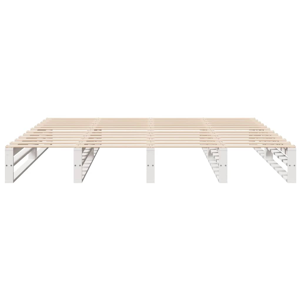 sengeramme uden madras 200x200 cm massivt fyrretræ hvid
