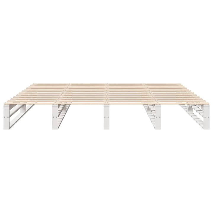 sengeramme uden madras 200x200 cm massivt fyrretræ hvid