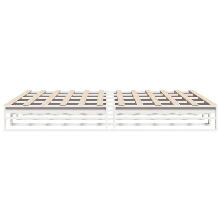 sengeramme uden madras 200x200 cm massivt fyrretræ hvid