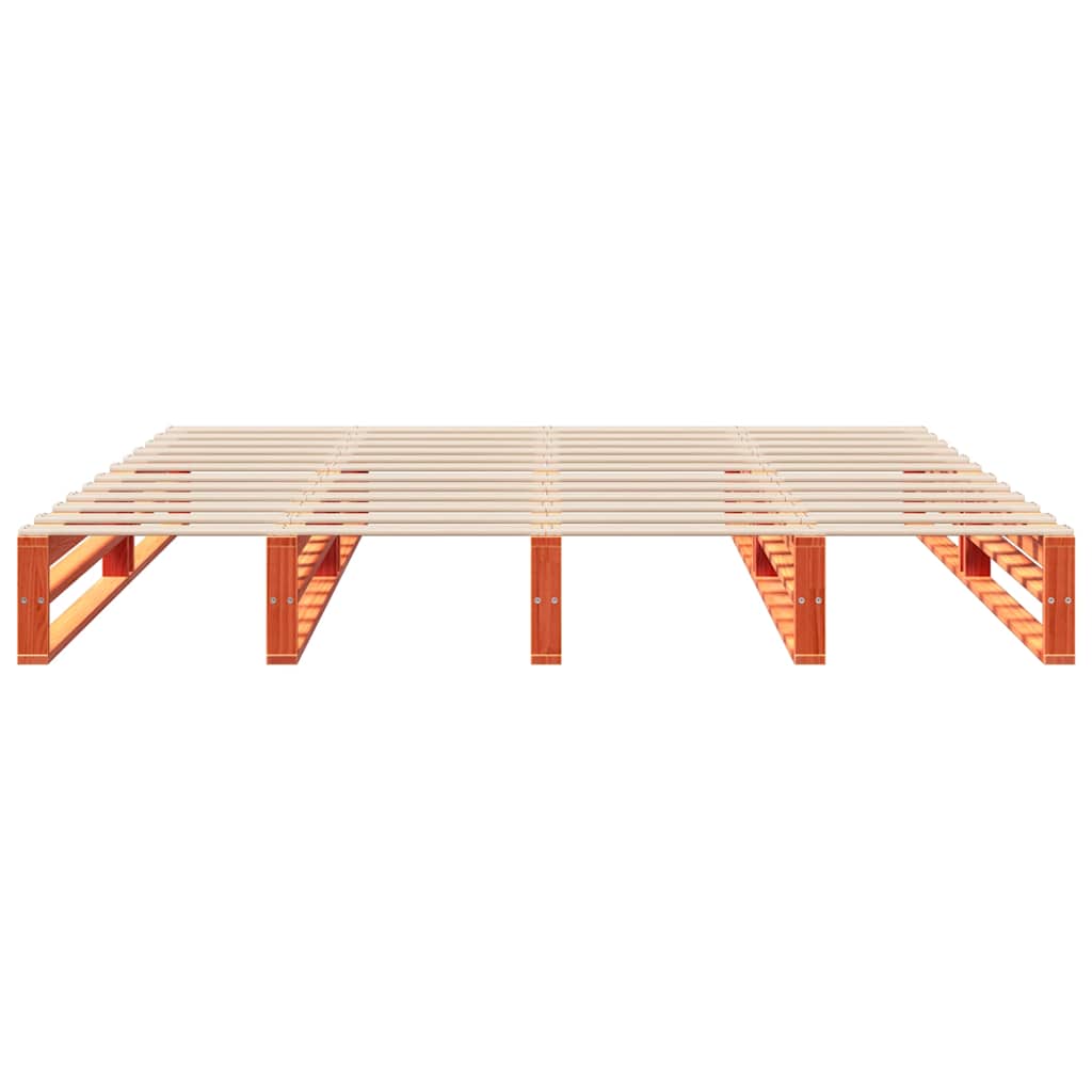 sengeramme uden madras 200x200 cm massivt fyrretræ gyldenbrun