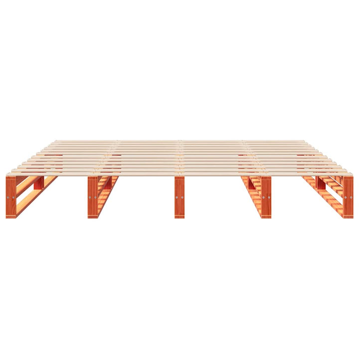 sengeramme uden madras 200x200 cm massivt fyrretræ gyldenbrun