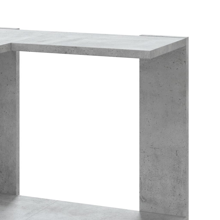 bogreol til hjørne 50x50x179cm 5hylder konstrueret træ betongrå