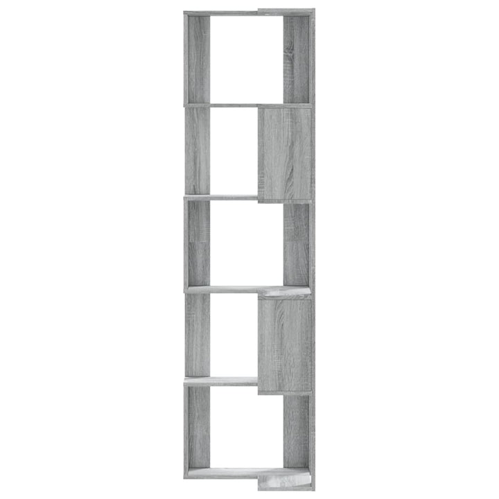 bogreol til hjørne 80x30x154 cm 5 hylder konstrueret træ