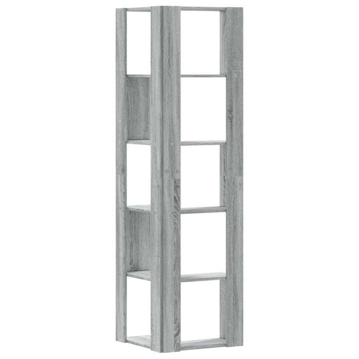 bogreol til hjørne 80x30x154 cm 5 hylder konstrueret træ