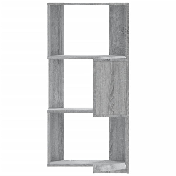bogreol til hjørne 50x50x102 cm 3 hylder konstrueret træ