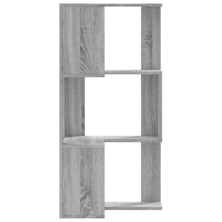 bogreol til hjørne 50x50x102 cm 3 hylder konstrueret træ