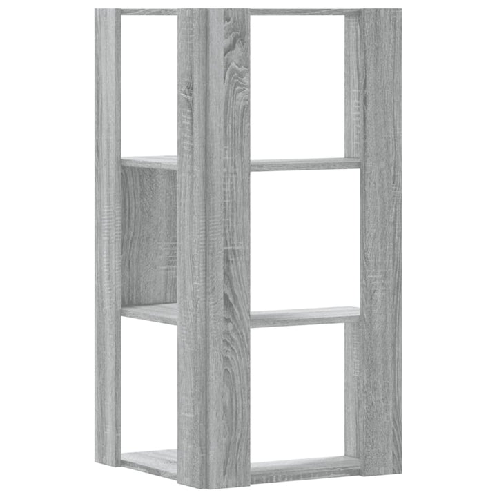 bogreol til hjørne 50x50x102 cm 3 hylder konstrueret træ