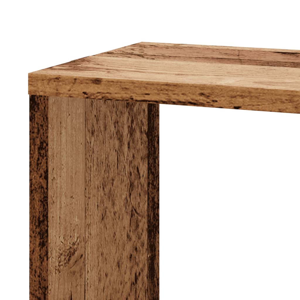 væghængt hjørnehylde 45x45x147 cm konstrueret træ gammelt træ