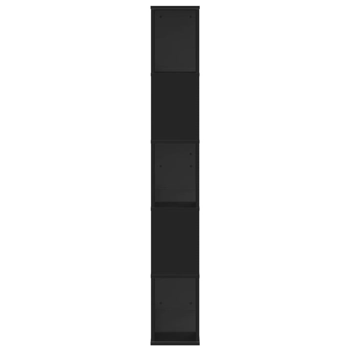 bogreol 80,5x23,5x162,5 cm 5 hylder konstrueret træ sort