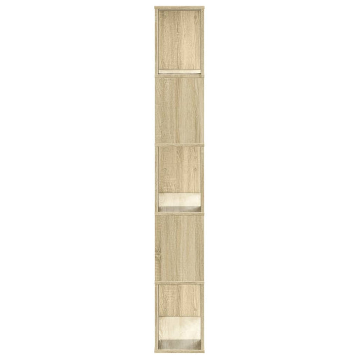 bogreol 80,5x23,5x162,5 cm 5 hylder konstrueret træ sonoma-eg