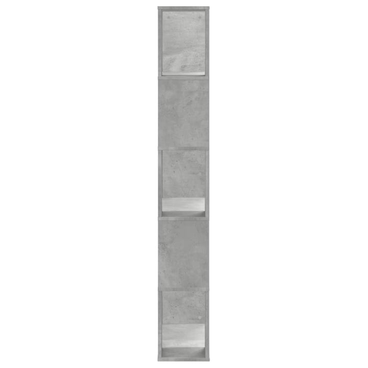 bogreol 80,5x23,5x162,5 cm 5 hylder konstrueret træ betongrå
