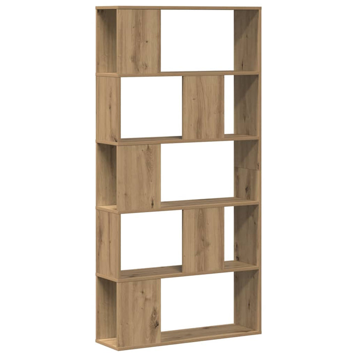 bogreol 80,5x23,5x162,5 cm 5 hylder konstrueret træ eg