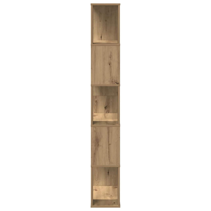 bogreol 80,5x23,5x162,5 cm 5 hylder konstrueret træ eg
