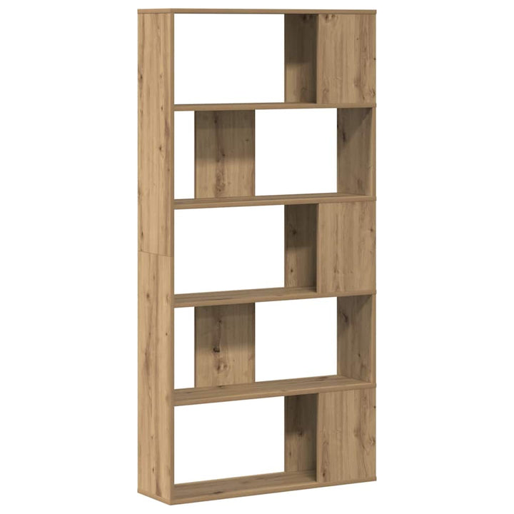 bogreol 80,5x23,5x162,5 cm 5 hylder konstrueret træ eg